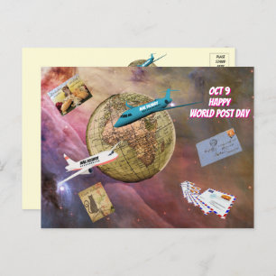 Cartão postal do Dia Mundial Poste (9 de outubro)
