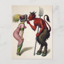 Cartão postal do diabo de beijo