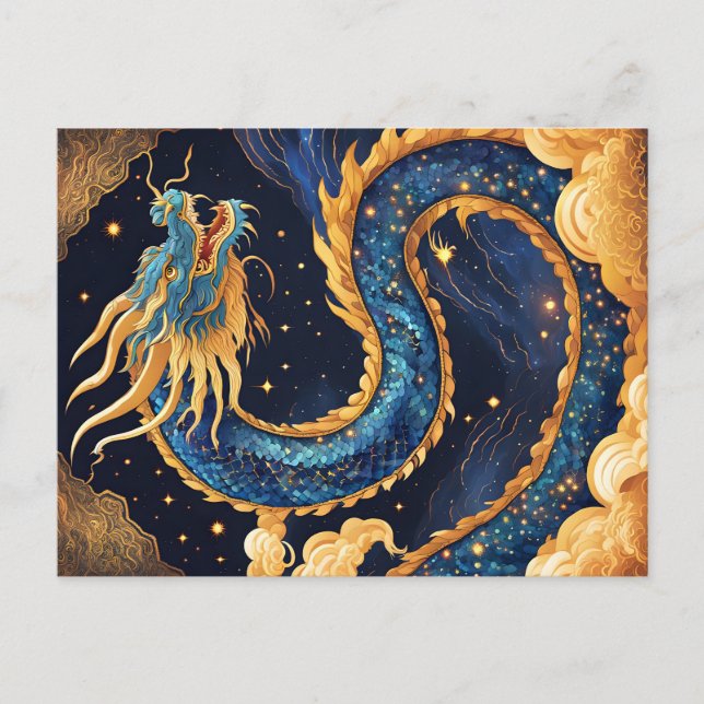cartão postal do dragão chinês (Frente)