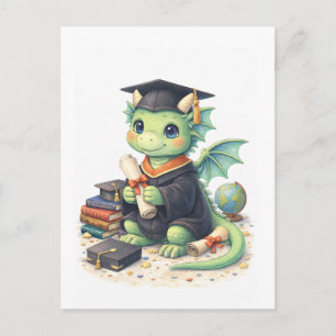 Cartão Postal do Dragão de Formatura Fofo