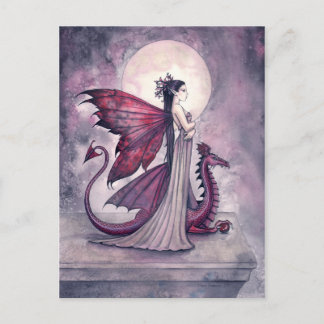 Cartão Postal do Dragão Fada do Crepúsculo Carmesi