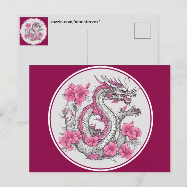 Cartão postal do Dragão Flor (Frente/Verso)