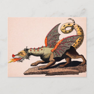 Cartão postal do dragão medieval vintage