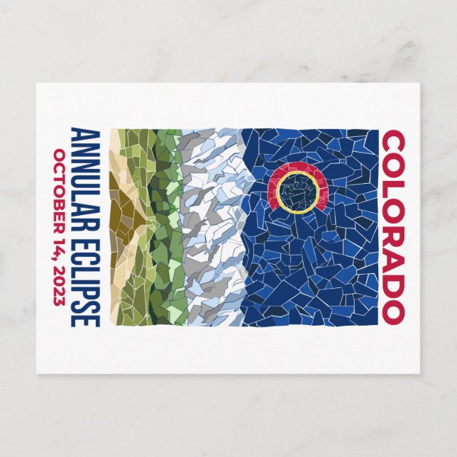 Cartão Postal do Eclipse Anelar do Colorado (Frente)