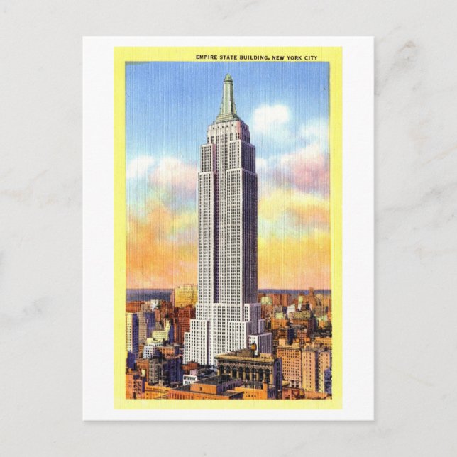 Cartão postal do edifício Empire State da Vintage (Frente)