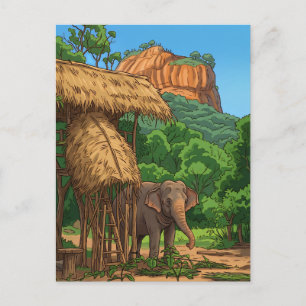 Cartão postal do elefante em Sigiriya
