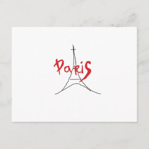 Cartão Postal do Esboço da Torre Eifel Paris Franç