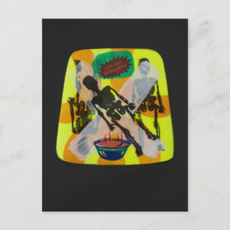 cartão postal do esqueleto da fome