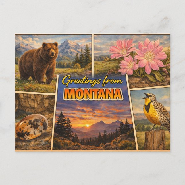 Cartão Postal do Estado de Montana (Frente)