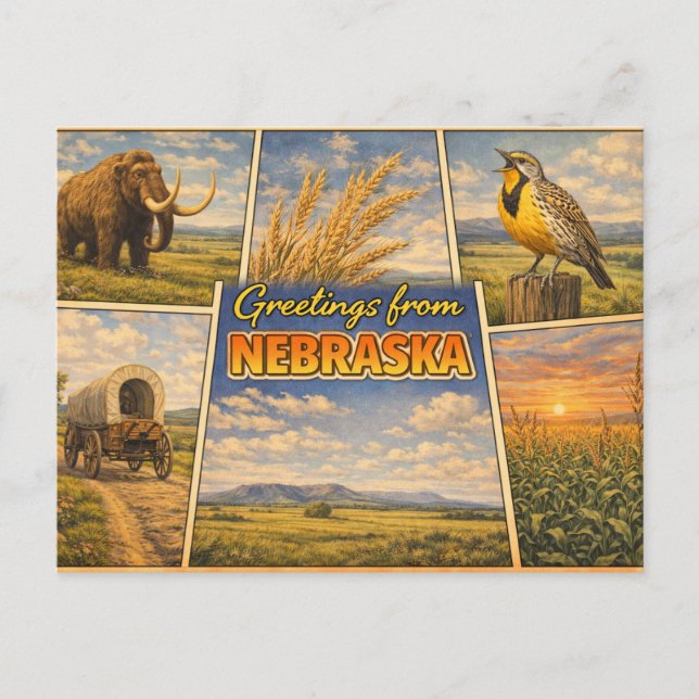 Cartão Postal do Estado de Nebraska (Frente)