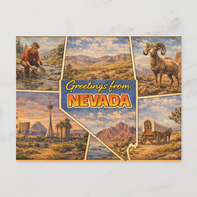 Cartão Postal do Estado de Nevada (Frente)