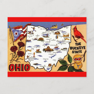 Cartão postal do estado de Ohio Buckeye