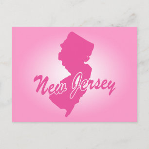 Cartão postal do estado rosa de Nova Jersey