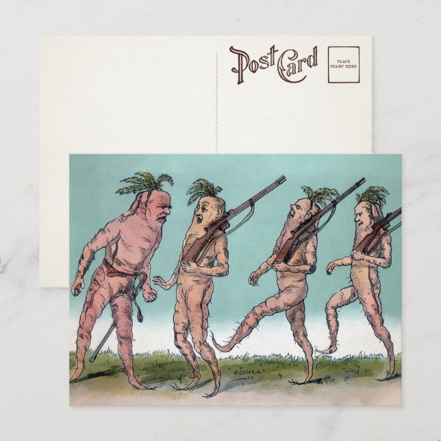 Cartão postal do Exército de Cenoura Vitoriano  (Frente/Verso)