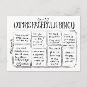 Cartão postal do Facepalm Bingo Round 3