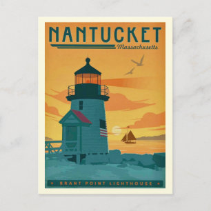 Cartão Postal do Farol Brant Point Nantucket