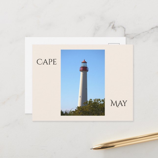 Cartão postal do Farol de Cape May (Frente/Verso In Situ)