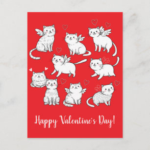 Cartão postal do Feliz dia de os namorados Cats An
