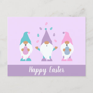 Cartão postal do felz pascoa Gnome malabarizando 