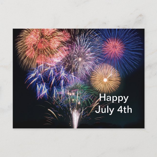Cartão postal do Fireworks 2 de julho 4 (Frente)