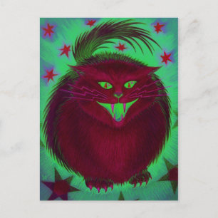 Cartão postal do Gato Assustador Vermelho