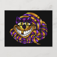 Cartão postal do gato de Cheshire dourado