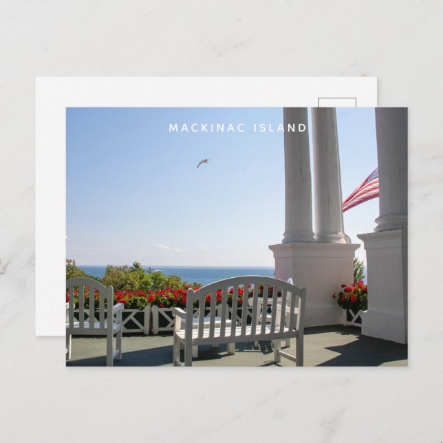 Cartão postal do Grande Hotel Michigan, Ilha Macki (Frente/Verso)