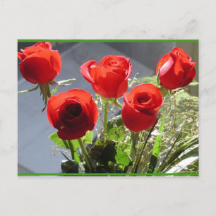 Cartão postal do Grupo de rosas vermelhas