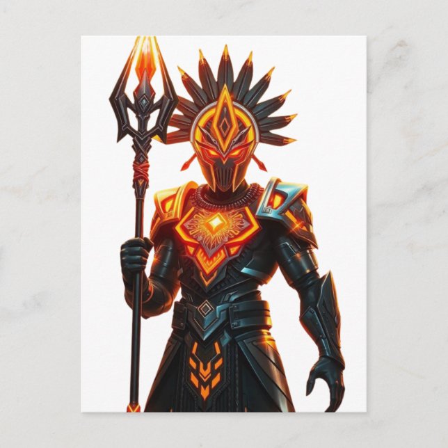 Cartão postal do guerreiro futurístico (Frente)