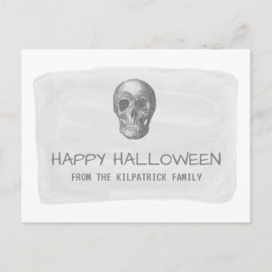 Cartão postal do Halloween do Caveira da cinza