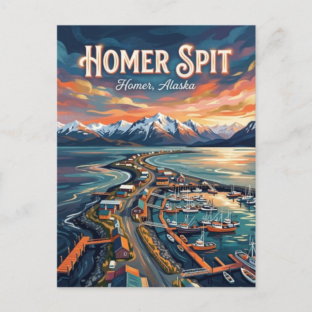 Cartão Postal do Homer Spit Alasca (Frente)