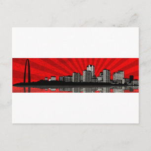 Cartão Postal do Horizonte de St. Louis (vermelho)