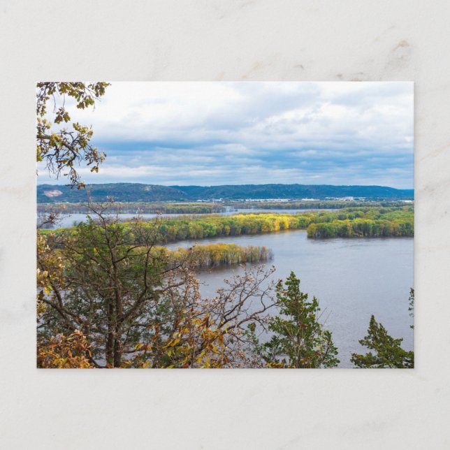 Cartão postal do horizonte do rio Mississippi na f (Frente)