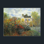 Cartão postal do Jardim Rosa Monet<br><div class="desc">Cartaz do Jardim Rosa Monet. Óleo na canvas de 1883. O impressionista francês Claude Monet criou algumas das mais belas paisagens de jardim perto de sua casa em Giverny. Esta é uma de suas obras anteriores representando um jardim de rosa pela manhã perto do Argenteuil. O trabalho apresenta rosas amarelos,...</div>