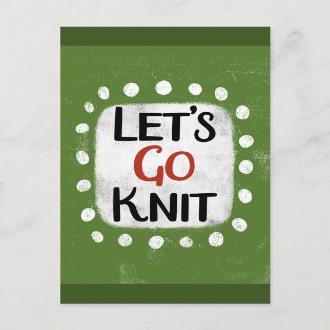 Cartão postal do Knit de Ir para vamos (Frente)