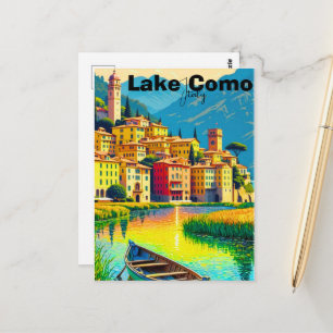 Cartão postal do Lago de Como Itália, Cartão posta