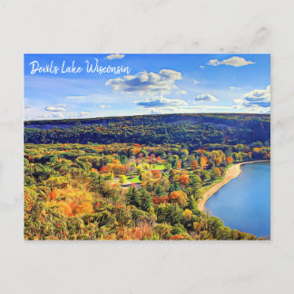 Cartão postal do Lago Devil em Wisconsin