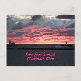 Cartão postal do Lago Erie Sunset (Cleveland)