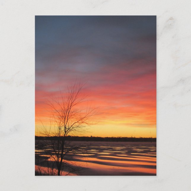 Cartão postal do Lago Ice Sunset (Frente)