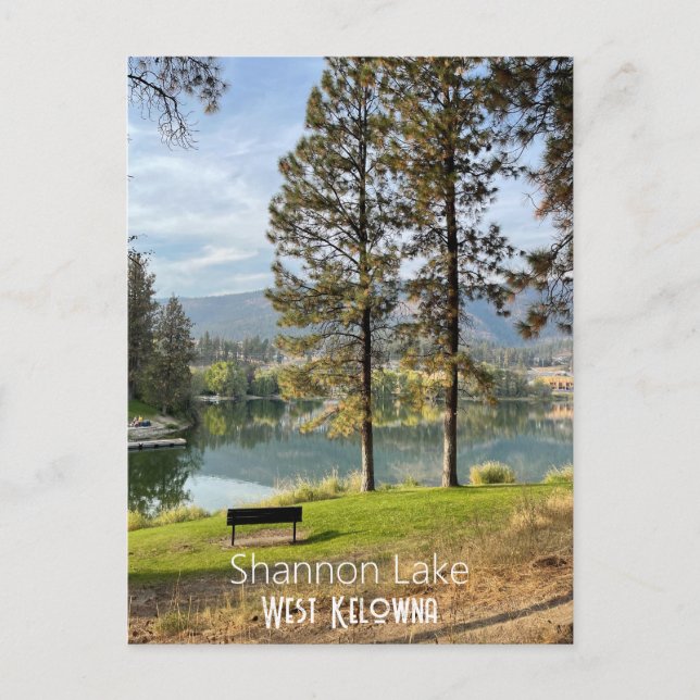 Cartão postal do lago Shannon em West Kelowna, Can (Frente)