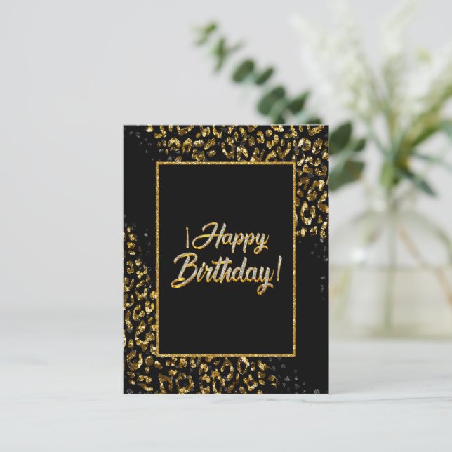 Cartão Postal do Leopardo Jóia e Ouro Preto (Em pé/Frente)