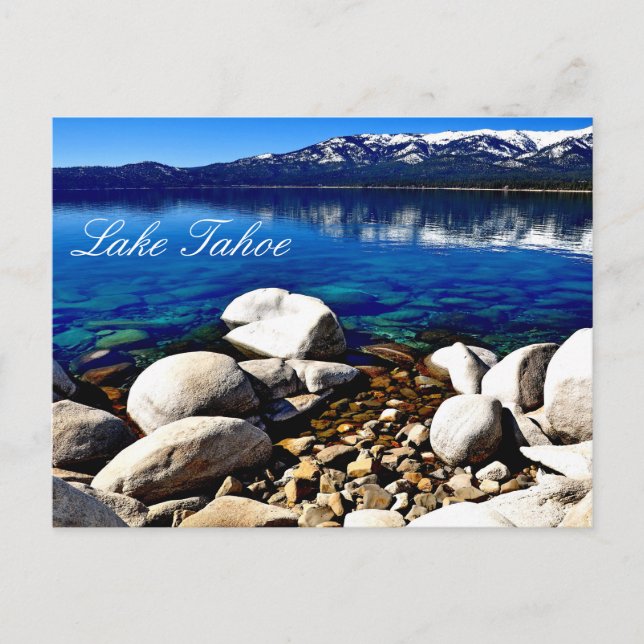 Cartão postal do lindo Lago Tahoe (Frente)