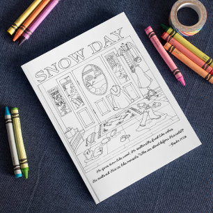 Cartão-postal do Livro de Coloração do Dia da Neve