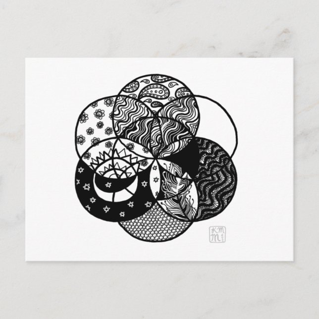 Cartão Postal do Mandala da Semente da Vida (Frente)