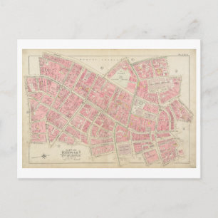 Cartão postal do mapa antigo de 1895 do centro de