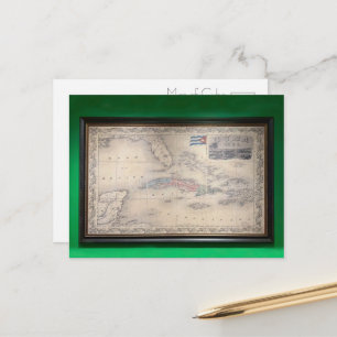 Cartão Postal do Mapa Antigo de Cuba