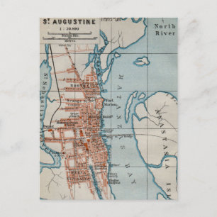 Cartão postal do mapa antigo de St Augustine