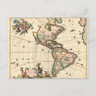 Cartão postal do mapa da América de 1670