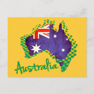 Cartão postal do mapa da Austrália