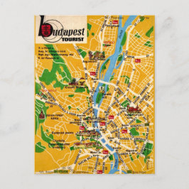 Cartão postal do mapa da cidade antiga de Budapest